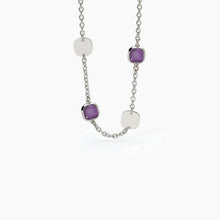 Carica l&#39;immagine nel visualizzatore di Gallery, Collana Da Donna In Acciao Con Elementi Quadrati E Glass Viola 2Jewels 251878
