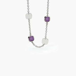 Collana Da Donna In Acciao Con Elementi Quadrati E Glass Viola 2Jewels 251878