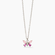 Load image into Gallery viewer, collana da donna in acciaio con catena forzatina e farfalla 251945
