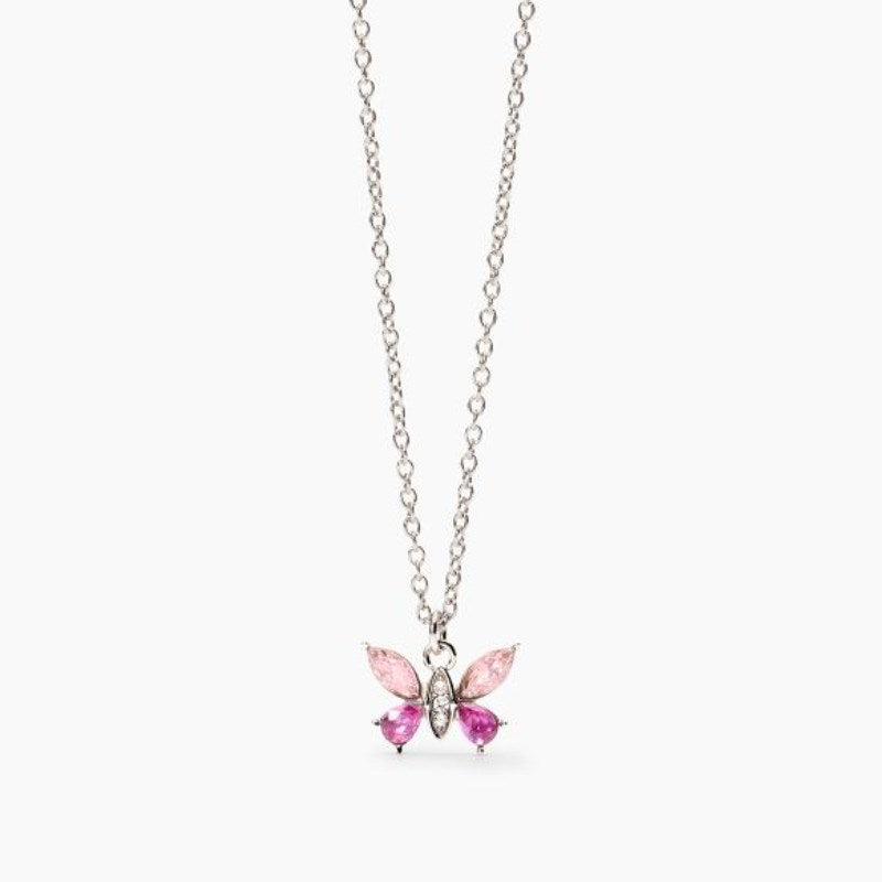 collana da donna in acciaio con catena forzatina e farfalla 251945