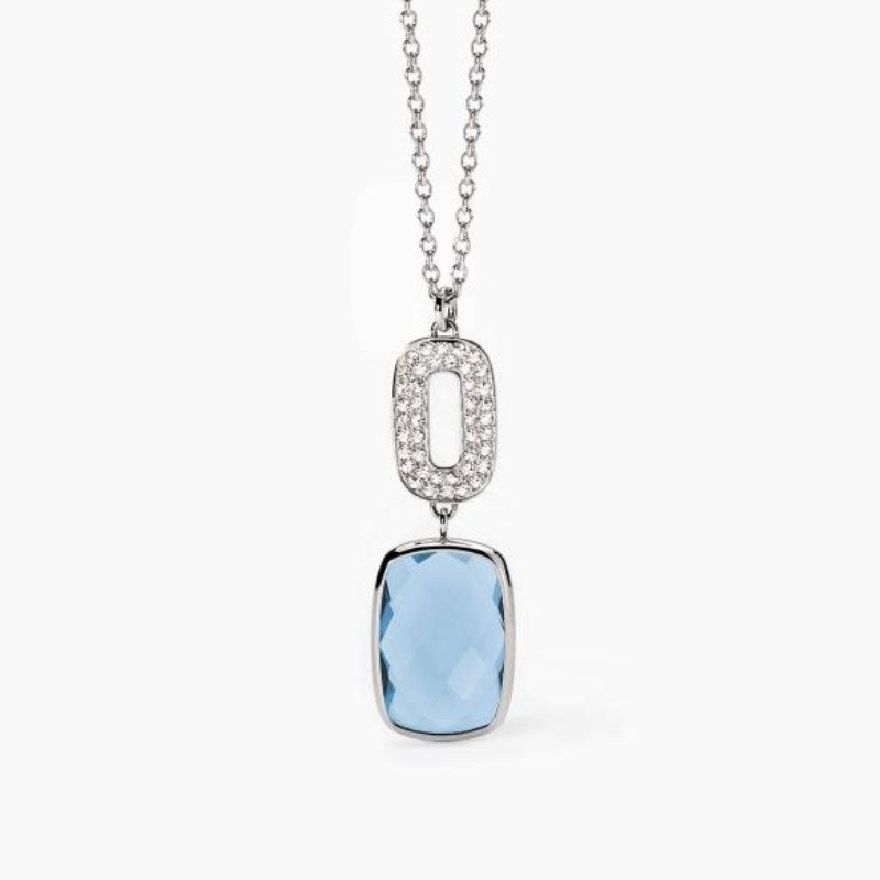 Collana da donna in acciaio con catena rolò e cristalli 2 jewels 251954