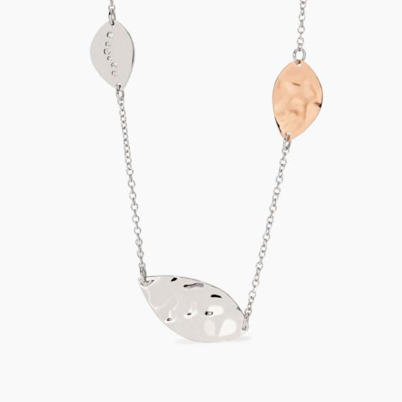 Collana da donna in acciaio con catena rolò ed elementi martellati 2 jewels 251978