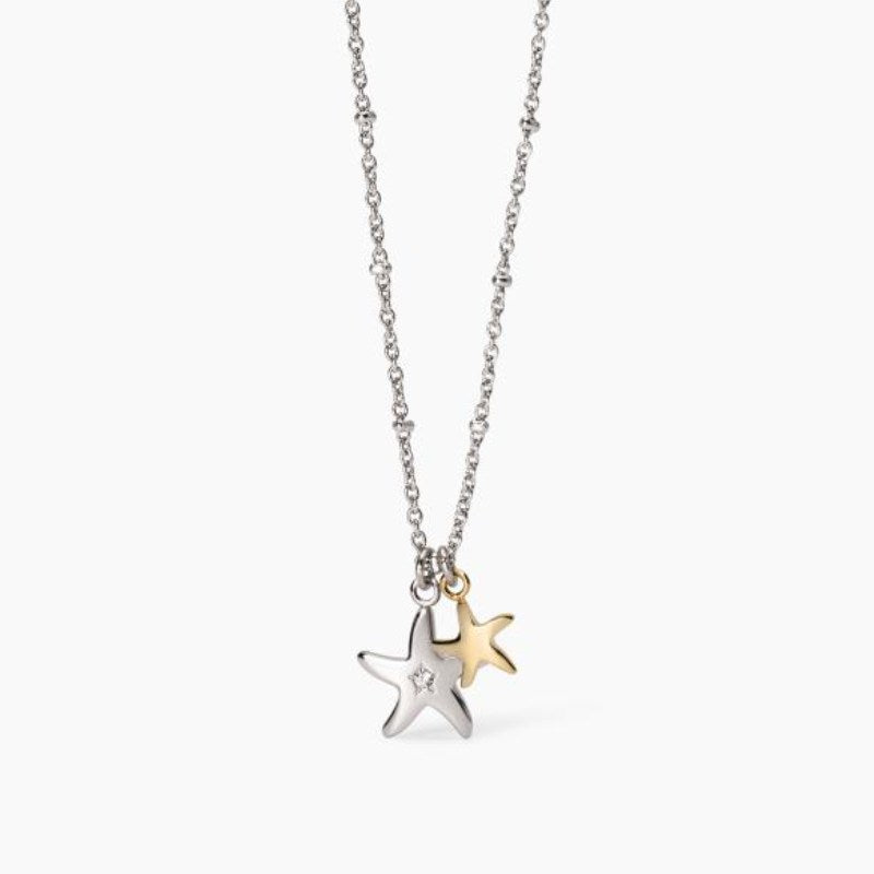 Collana da donna in acciaio con catena rolò e stelle 2 jewels 251990