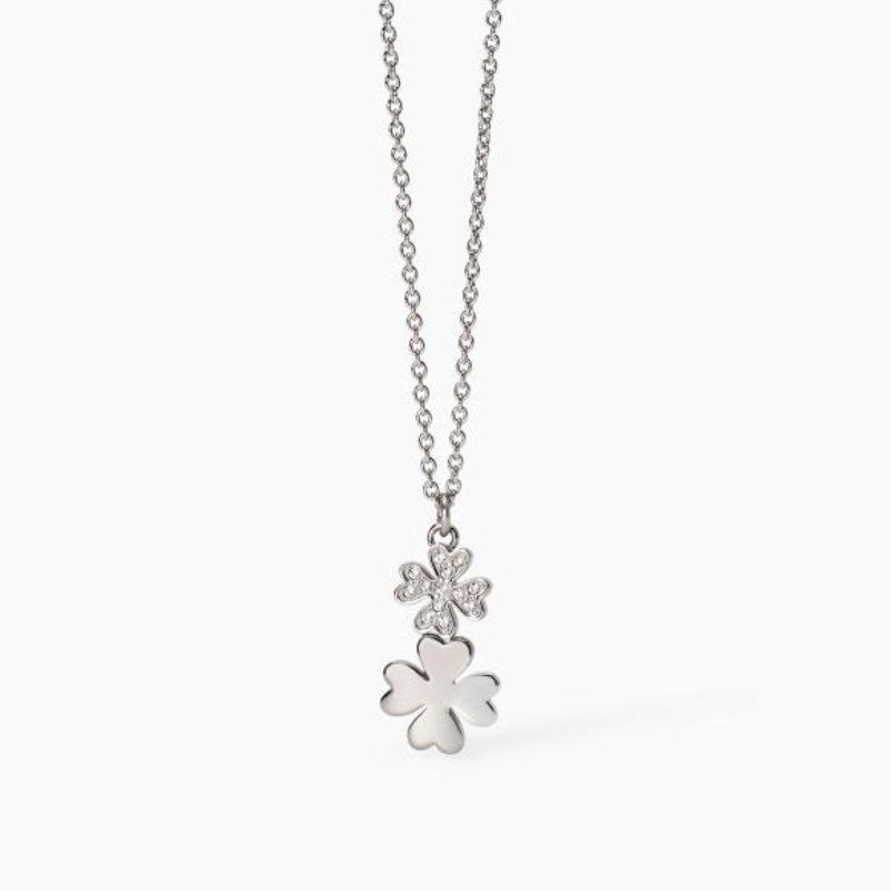 Collana in acciaio con catena rolò quadrifogli 2 jewels 251993