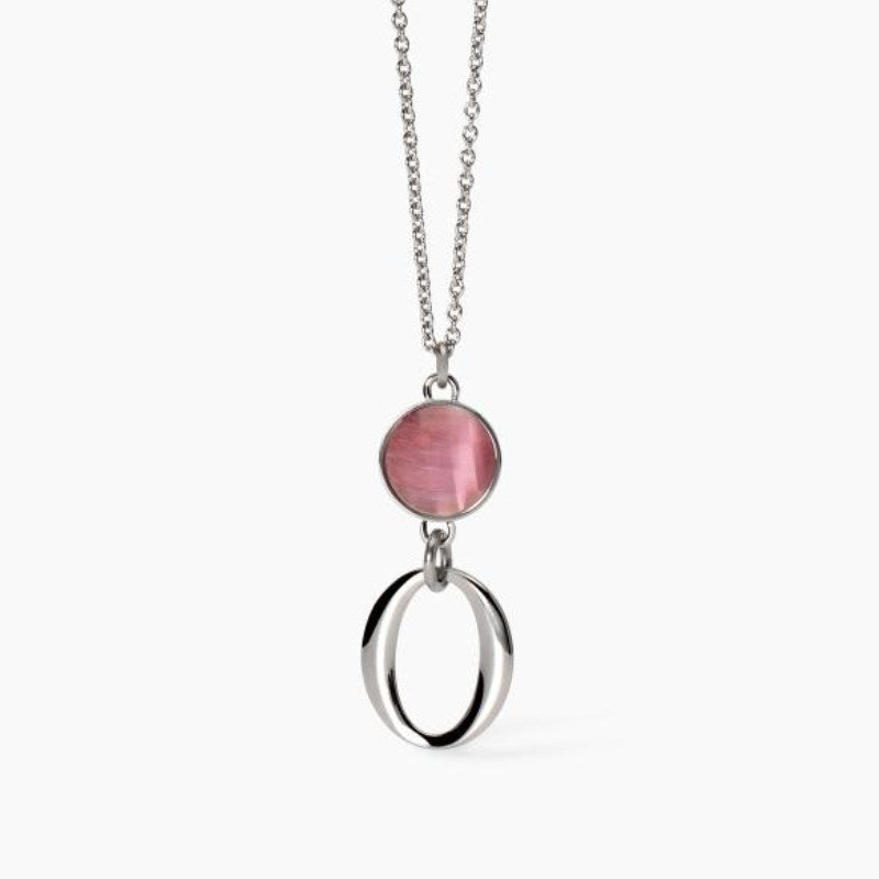 Collana da donna in acciaio con catena rolò ed elemento rosa 2 jewels 251996