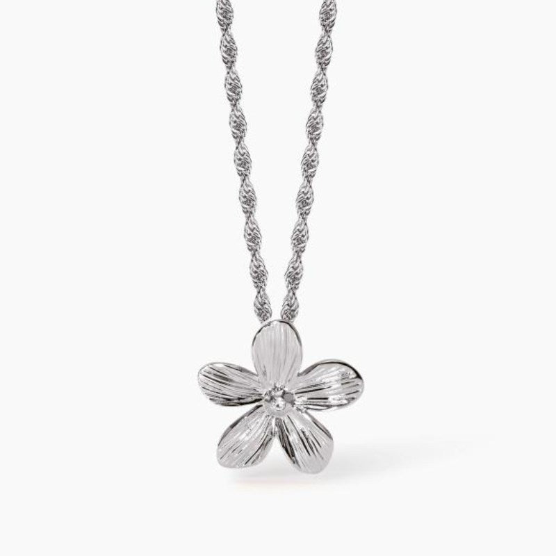 Collana da donna in acciaio con catena corda e fiore 2 jewels 251997