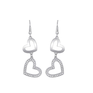 Orecchini da donna in acciaio con pendenti cuore Bright 2Jewels 261262