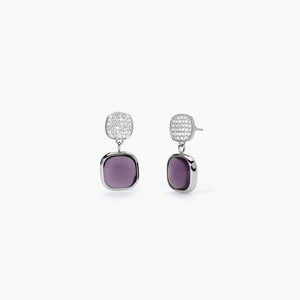 Orecchini Da Donna In Acciaio Con Glass Viola E Cristalli 2Jewels 261412