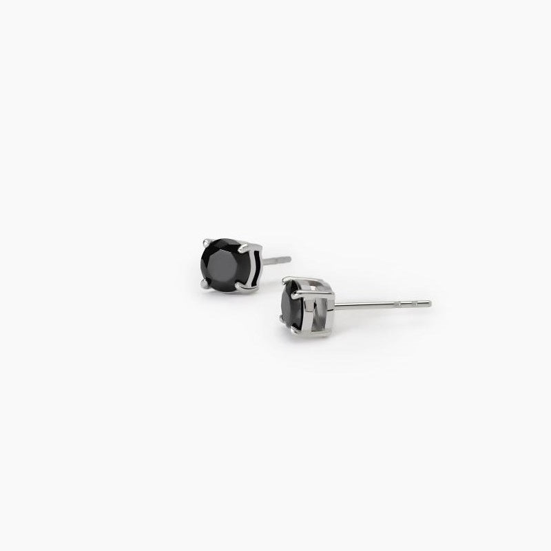 Men's Earrings In Steel With Black Zircon 2Jewels 261430