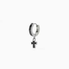 Cargar imagen en el visor de la galería, Pendiente de hombre de acero con colgante de cruz 2Jewels 261435 
