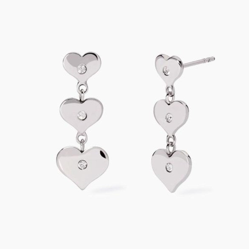 Orecchini da donna in acciaio con elementi e pendenti cuore 2 jewels 261494