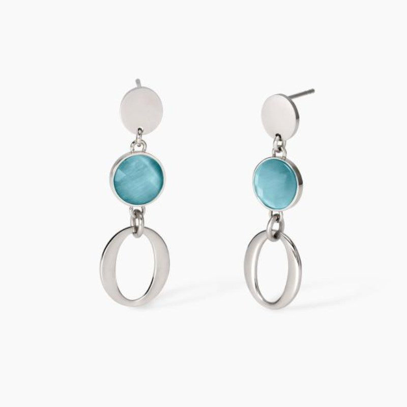 Orecchini da donna in acciaio con elementi azzurro 2 jewels 261496