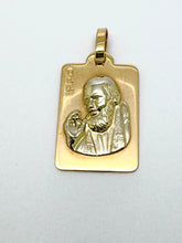 Load image into Gallery viewer, ORO 18KT Medaglia di Padre Pio in oro bianco e giallo Cod 72680
