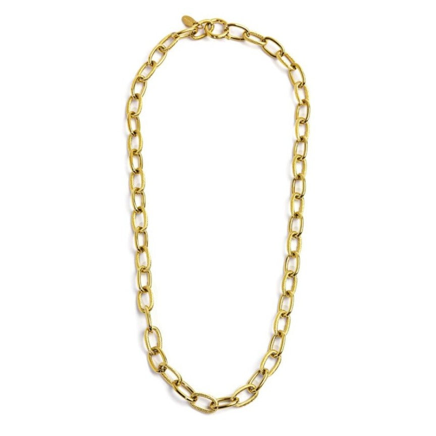 Collana da donna in acciaio dorato catena maglia larga Marlù 2CA0027G