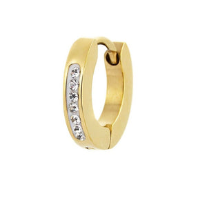 Orecchino da donna a cerchio in acciaio dorato Marlù 2OR0058G-W
