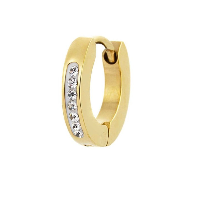 Orecchino da donna a cerchio in acciaio dorato Marlù 2OR0058G-W