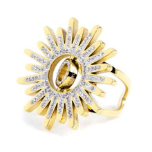 Cargar imagen en el visor de la galería, Anello da donna in acciaio dorato sole Marlù 33AN0001G-S
