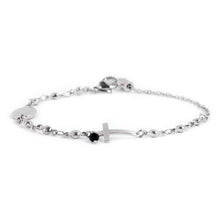 Carica l&#39;immagine nel visualizzatore di Gallery, Bracciale da donna in acciaio rosario con croce Marlù 33BR0001
