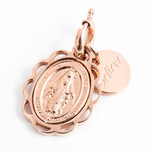 Charm in acciaio Rosé madonna con cornice Marlù 33CH0004R