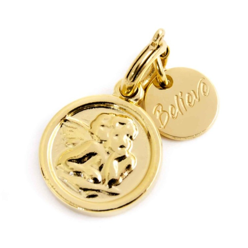 Charm in acciaio dorato angelo Marlù 33CH0007G