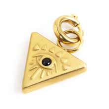 Carica l&#39;immagine nel visualizzatore di Gallery, Charm in acciaio dorato triangolo con occhio Marlù 33CH0014GST
