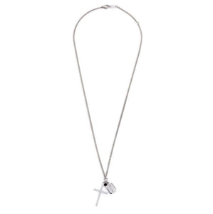 Collana da donna in acciaio croce e madonna Marlù 33CN0002