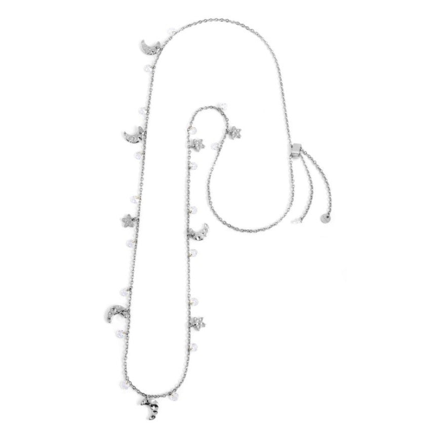 Collana da donna in acciaio luna e stelle Marlù 33CO0013