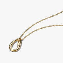 Carica l'immagine nel visualizzatore di Gallery, Collana Ovale Linea Sinuosa con Pietre Luminose
