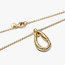 Carica l'immagine nel visualizzatore di Gallery, Collana Ovale Linea Sinuosa con Pietre Luminose
