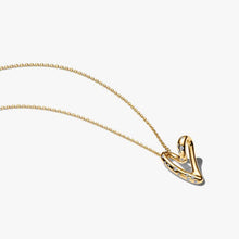 Carica l'immagine nel visualizzatore di Gallery, Collana Cuore Linea Sinuosa con Pietre Luminose
