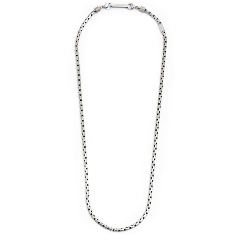 Collana da uomo in acciaio con catena box oval Marlù 4CA0194BR