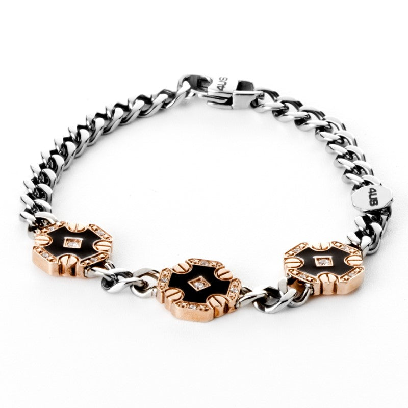 4US Cesare Paciotti Totti pulsera de acero para hombre 4UBR0897
