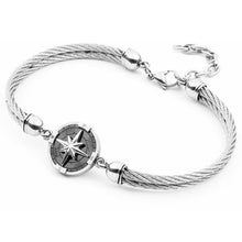 Cargar imagen en el visor de la galería, 4US Cesare Paciotti Rosa Dei Venti pulsera de acero para hombre 4UBR4074
