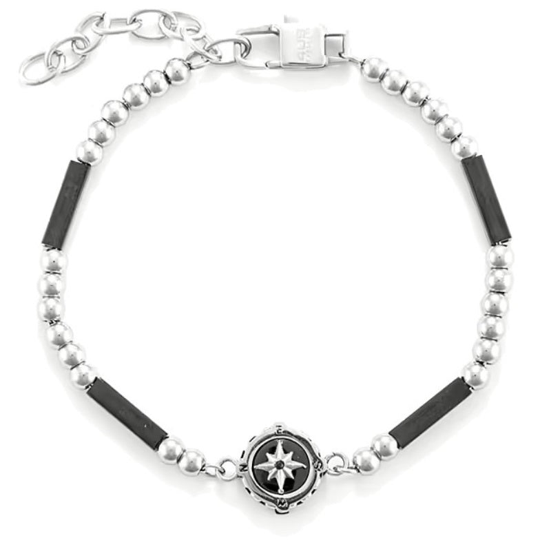 Bracciale da uomo in acciaio di 4US Cesare Paciotti rosa dei venti 4UBR6415