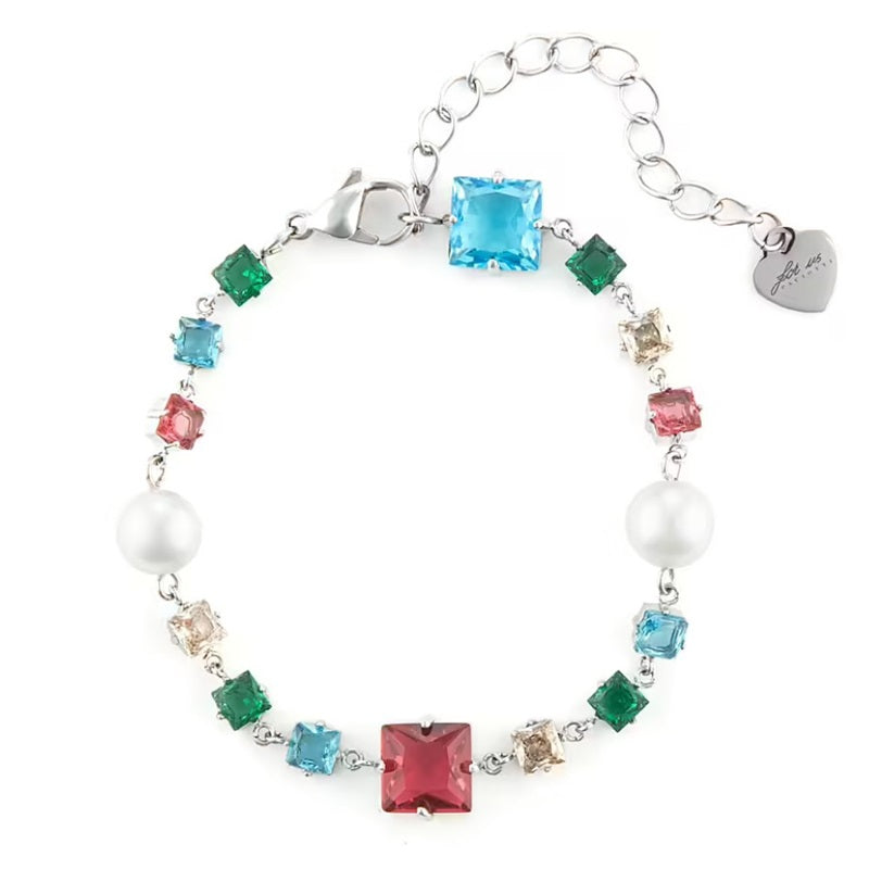 Bracciale da donna in acciaio con perle e zirconi 4US Cesare Paciotti 4UBR6482W