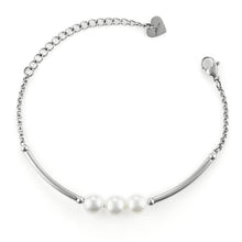 Load image into Gallery viewer, Bracciale da donna in acciaio con perle 4US Cesare Paciotti 4UBR6493W
