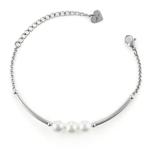 Bracciale da donna in acciaio con perle 4US Cesare Paciotti 4UBR6493W