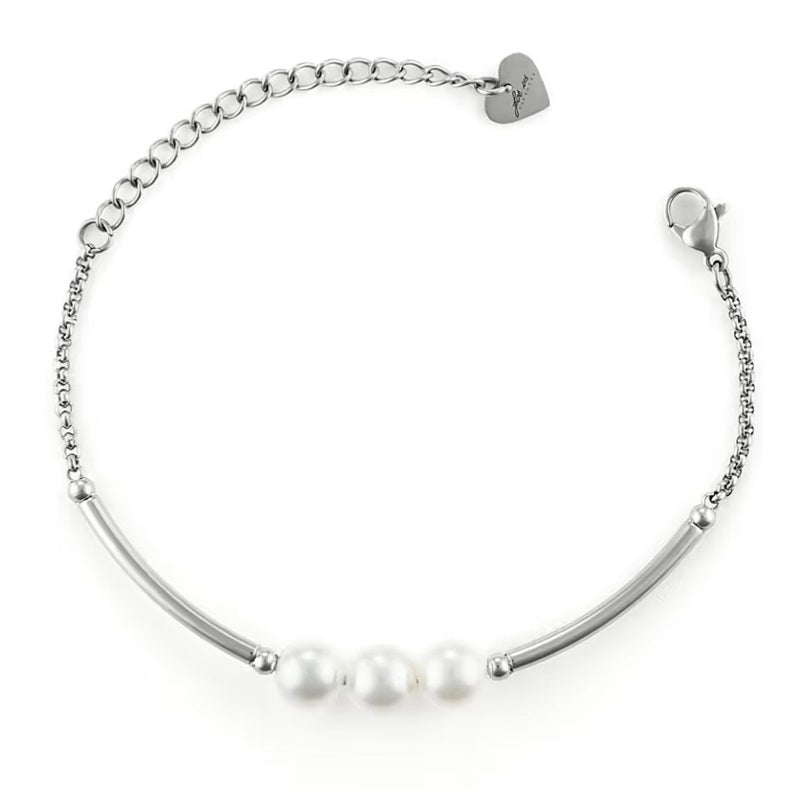 Bracciale da donna in acciaio con perle 4US Cesare Paciotti 4UBR6493W