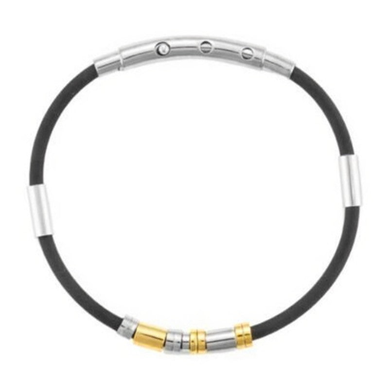 Bracciale da uomo in acciaio e gomma 4US Cesare Paciotti 4UBR7038