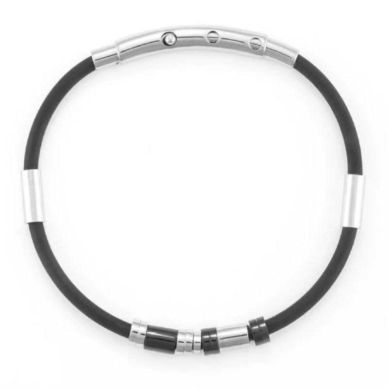 Bracciale da uomo in acciaio e gomma 4US Cesare Paciotti 4UBR7039