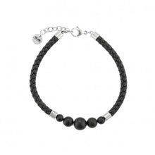 Carica l&#39;immagine nel visualizzatore di Gallery, Bracciale da uomo in acciaio e pelle 4US Cesare Paciotti 4UBR7063
