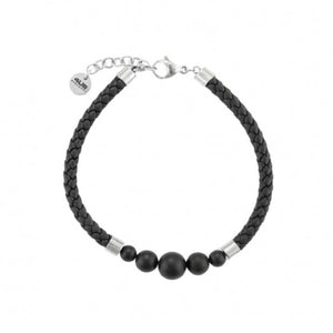 Bracciale da uomo in acciaio e pelle 4US Cesare Paciotti 4UBR7063
