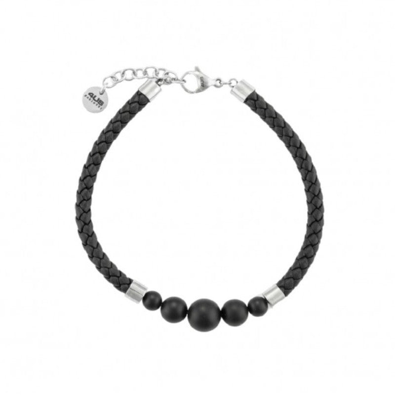Bracciale da uomo in acciaio e pelle 4US Cesare Paciotti 4UBR7063