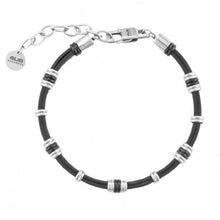 Carica l&#39;immagine nel visualizzatore di Gallery, Bracciale da uomo in acciaio e ecopelle 4US Cesare Paciotti 4UBR7066
