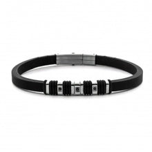 Carica l&#39;immagine nel visualizzatore di Gallery, Bracciale da uomo in acciaio e gomma 4US Cesare Paciotti 4UBR7579
