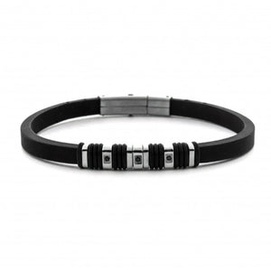 Bracciale da uomo in acciaio e gomma 4US Cesare Paciotti 4UBR7579