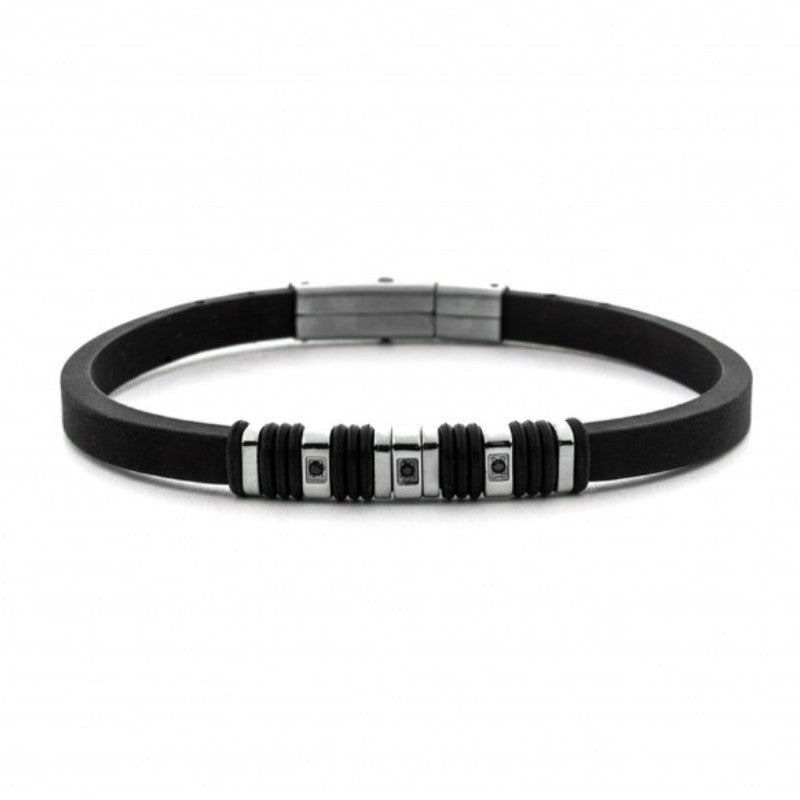 Bracciale da uomo in acciaio e gomma 4US Cesare Paciotti 4UBR7579