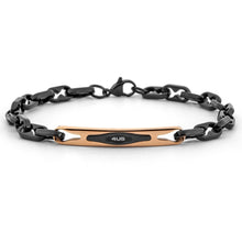 Carica l&#39;immagine nel visualizzatore di Gallery, Bracciale Da Uomo In Acciaio Nero Targhetta 4US Cesare Paciotti 4UBR8029
