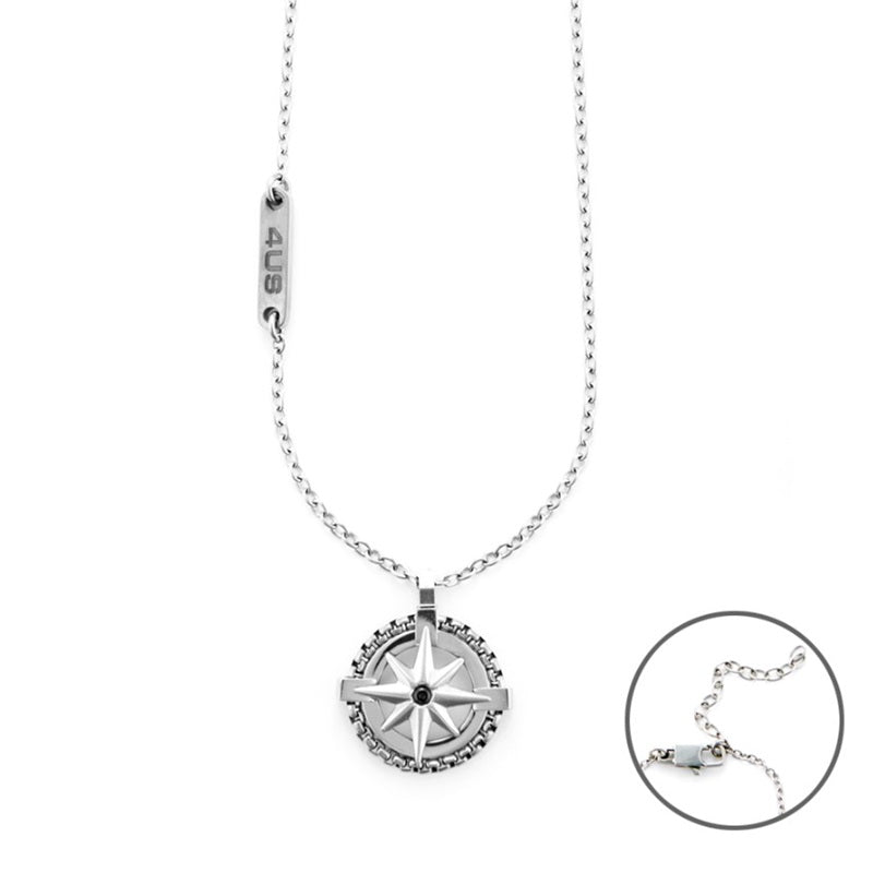 4US Cesare Paciotti compass rose steel men's necklace 4UCL5952