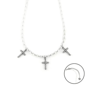Collana da donna in acciaio con perle 4US Cesare Paciotti 4UCL6471W